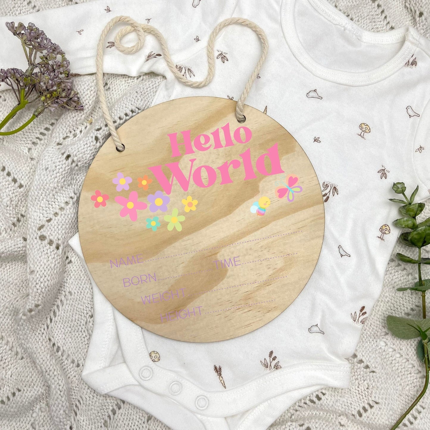 Birth announcement sign, baby birth sign, personalised baby plaque, birth plaque, newborn gift