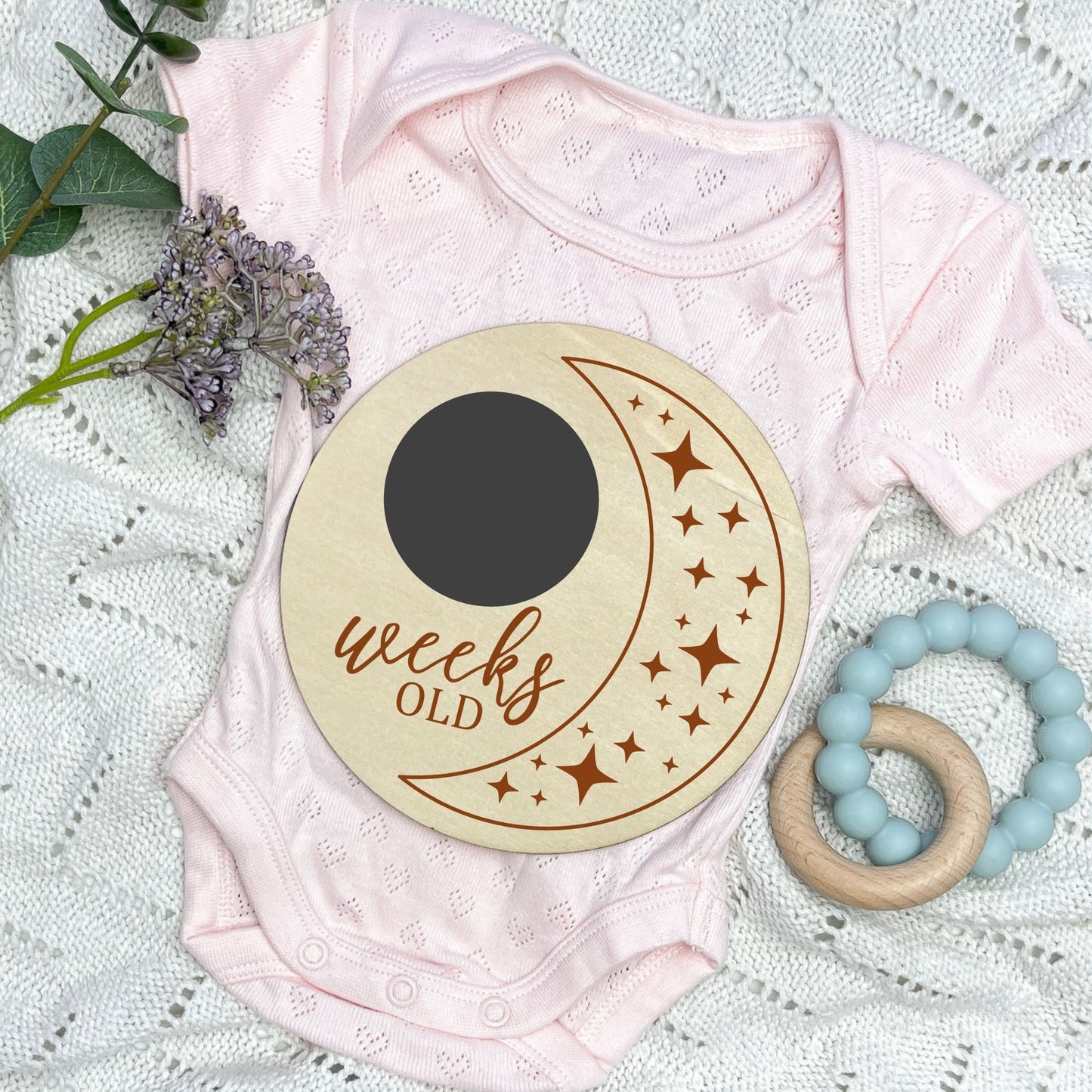Moons Reusable milestone cards, fill in your own milestone card, baby shower gift, weeks old, months old, milestone cards