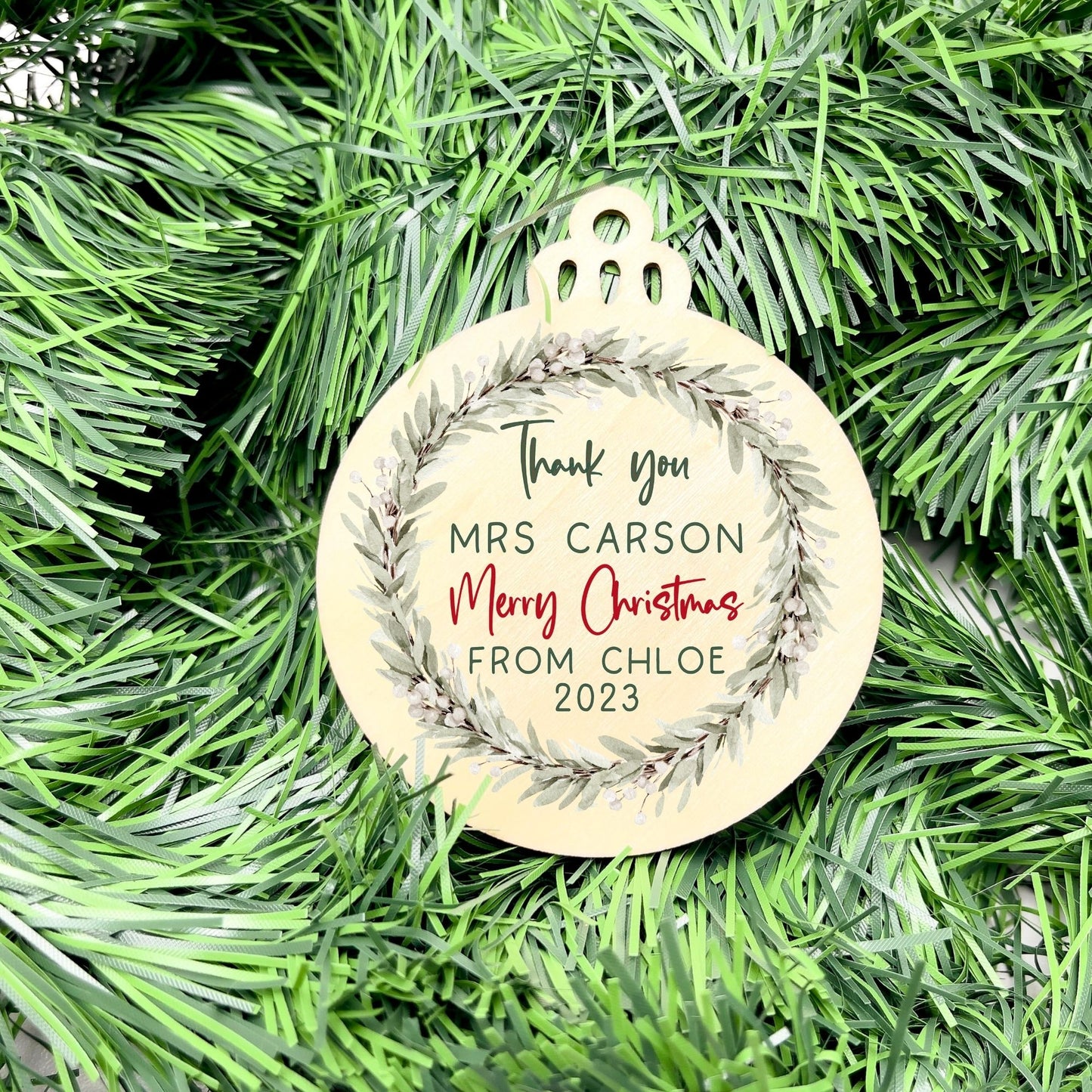 Personalised Teacher Bauble, Thank You Teacher Gift, Christmas Ornament for Teachers, End of Year Teacher Gift, Educator Appreciation Gift