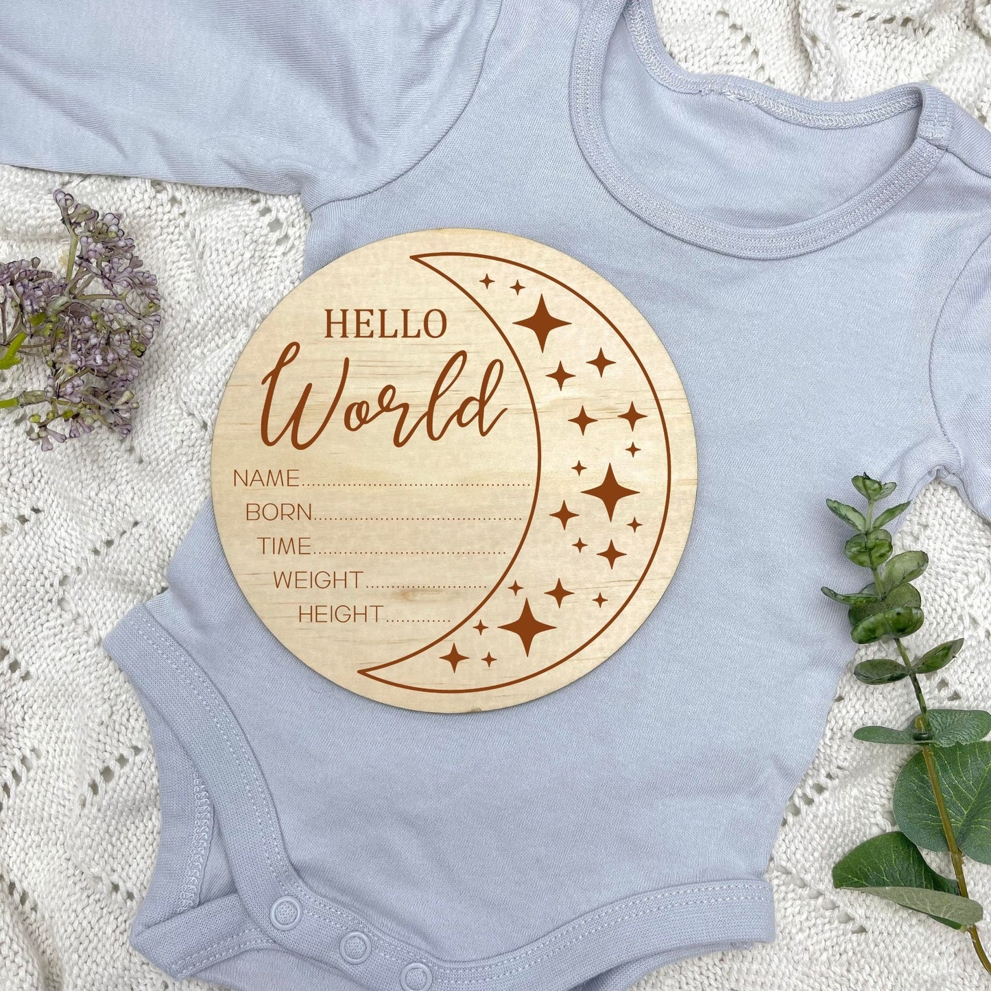 Birth announcement sign, celestial baby birth sign, personalised baby plaque, birth plaque, newborn gift
