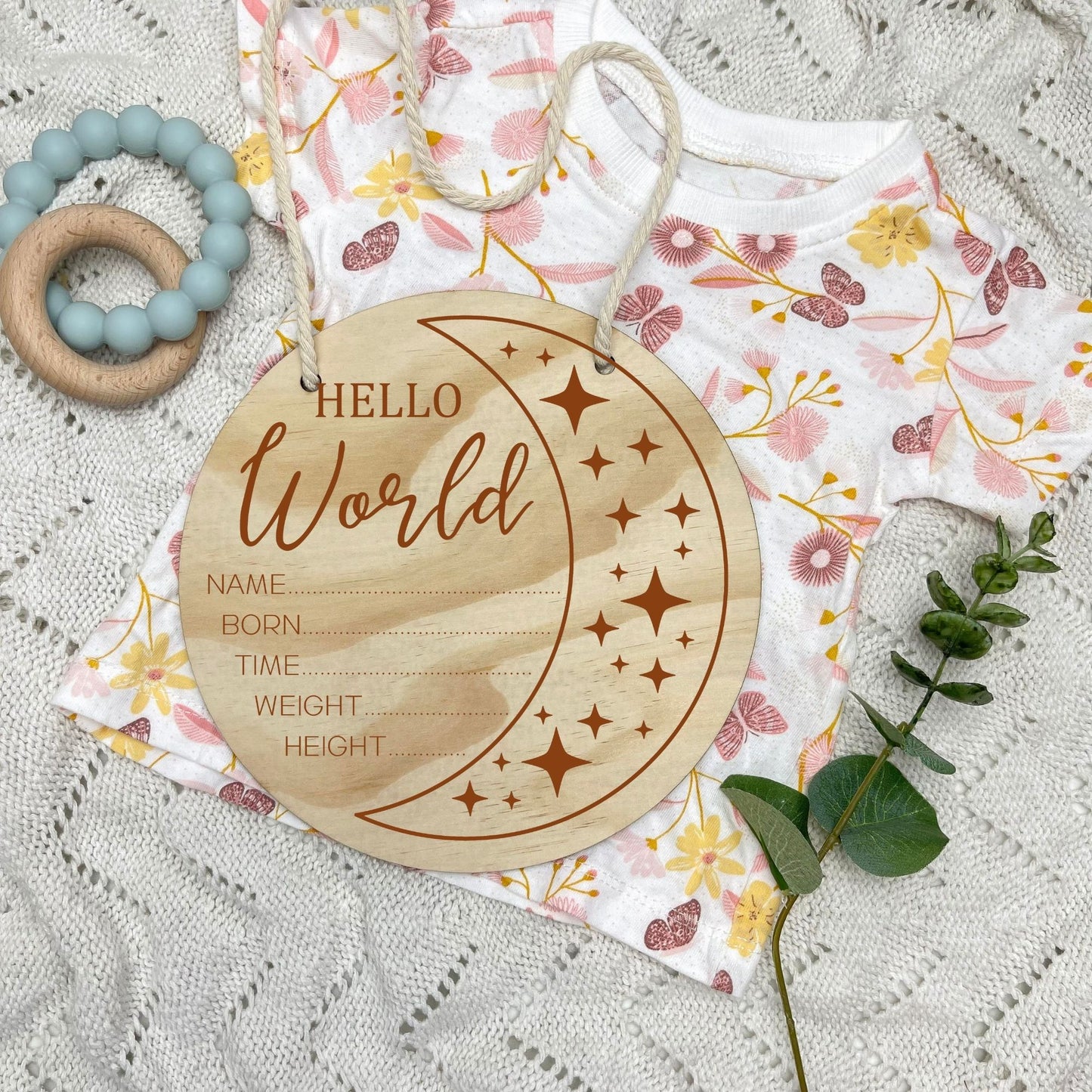 Birth announcement sign, celestial baby birth sign, personalised baby plaque, birth plaque, newborn gift