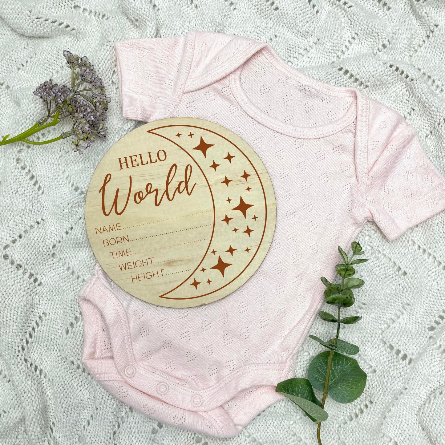 Birth announcement sign, celestial baby birth sign, personalised baby plaque, birth plaque, newborn gift