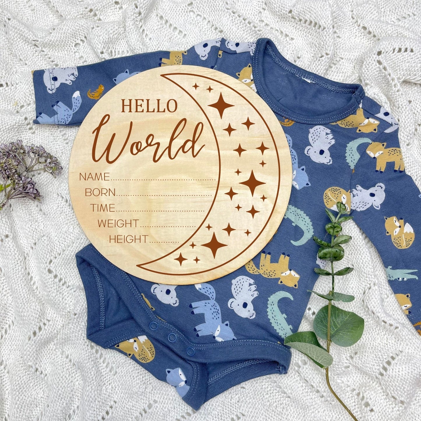 Birth announcement sign, celestial baby birth sign, personalised baby plaque, birth plaque, newborn gift