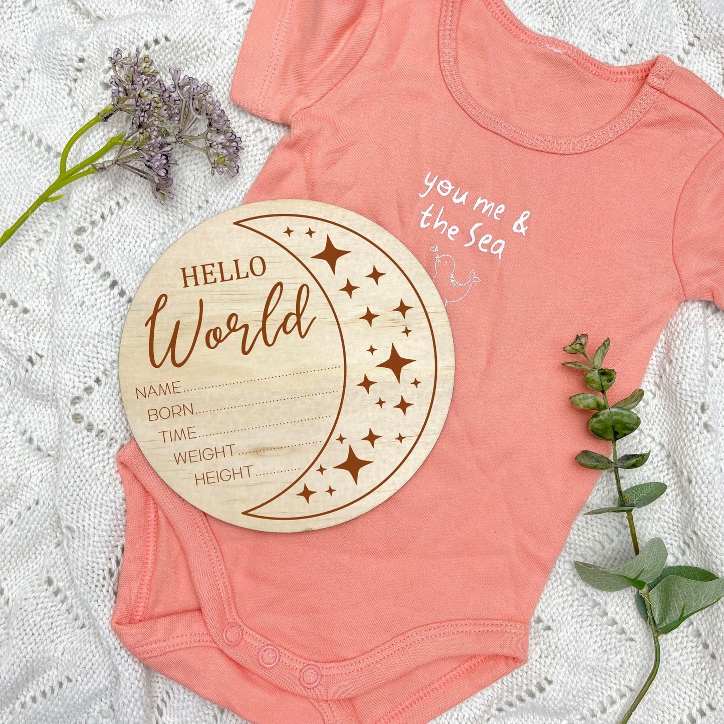 Birth announcement sign, celestial baby birth sign, personalised baby plaque, birth plaque, newborn gift