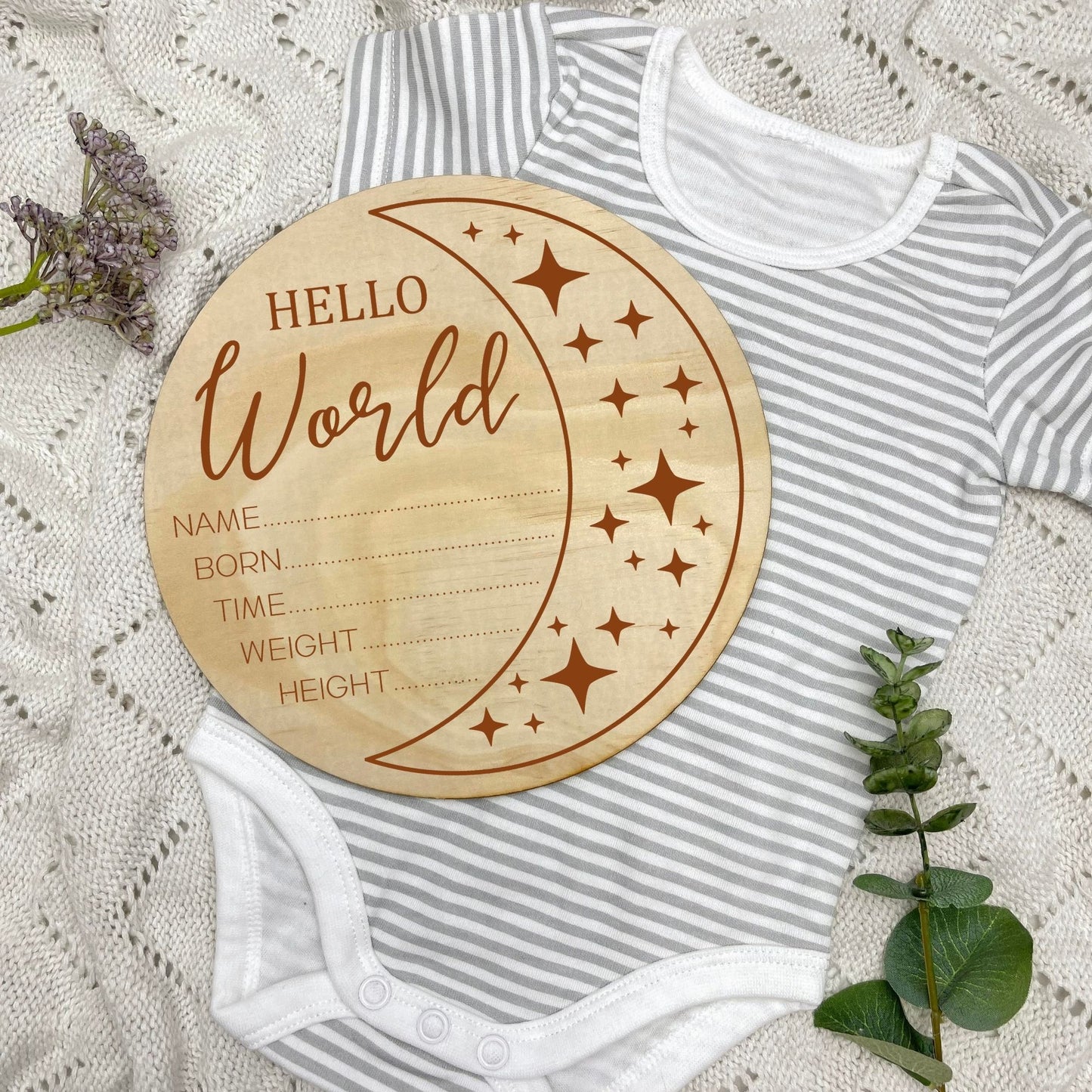 Birth announcement sign, celestial baby birth sign, personalised baby plaque, birth plaque, newborn gift