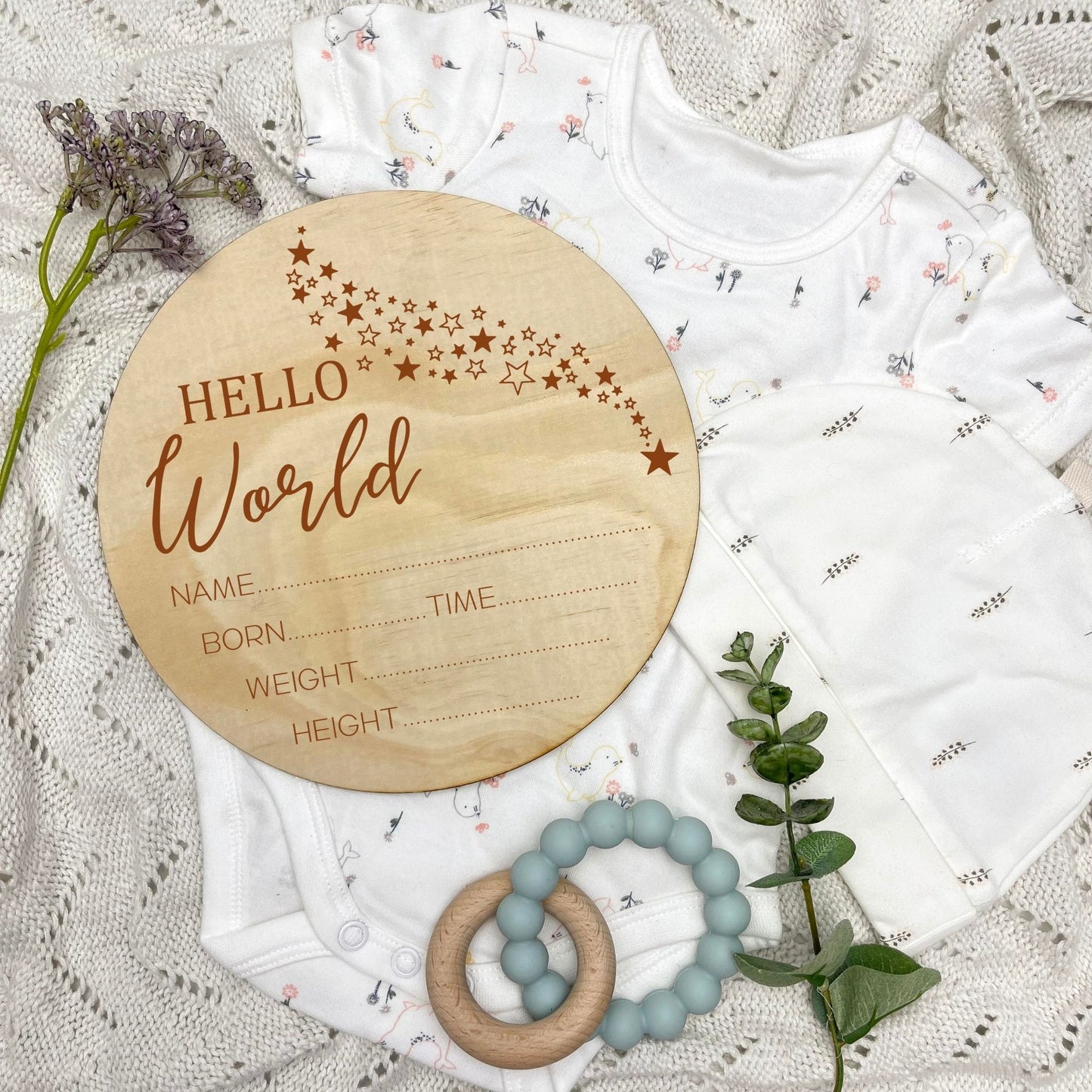 Birth announcement sign, celestial baby birth sign, personalised baby plaque, birth plaque, newborn gift