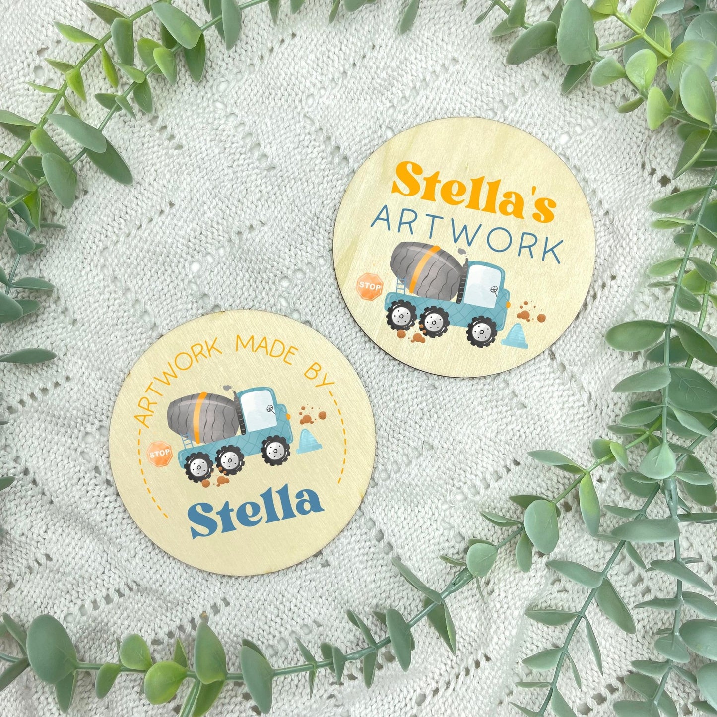 Kids artwork fridge magnet holder, Construction themed, kids artwork display magnet, fridge magnet
