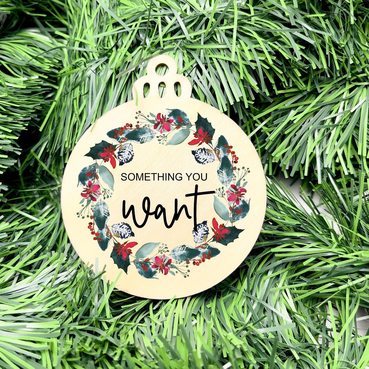 Something you want, wear, need, read bauble set, christmas gift tag set, present gift tag, something to read