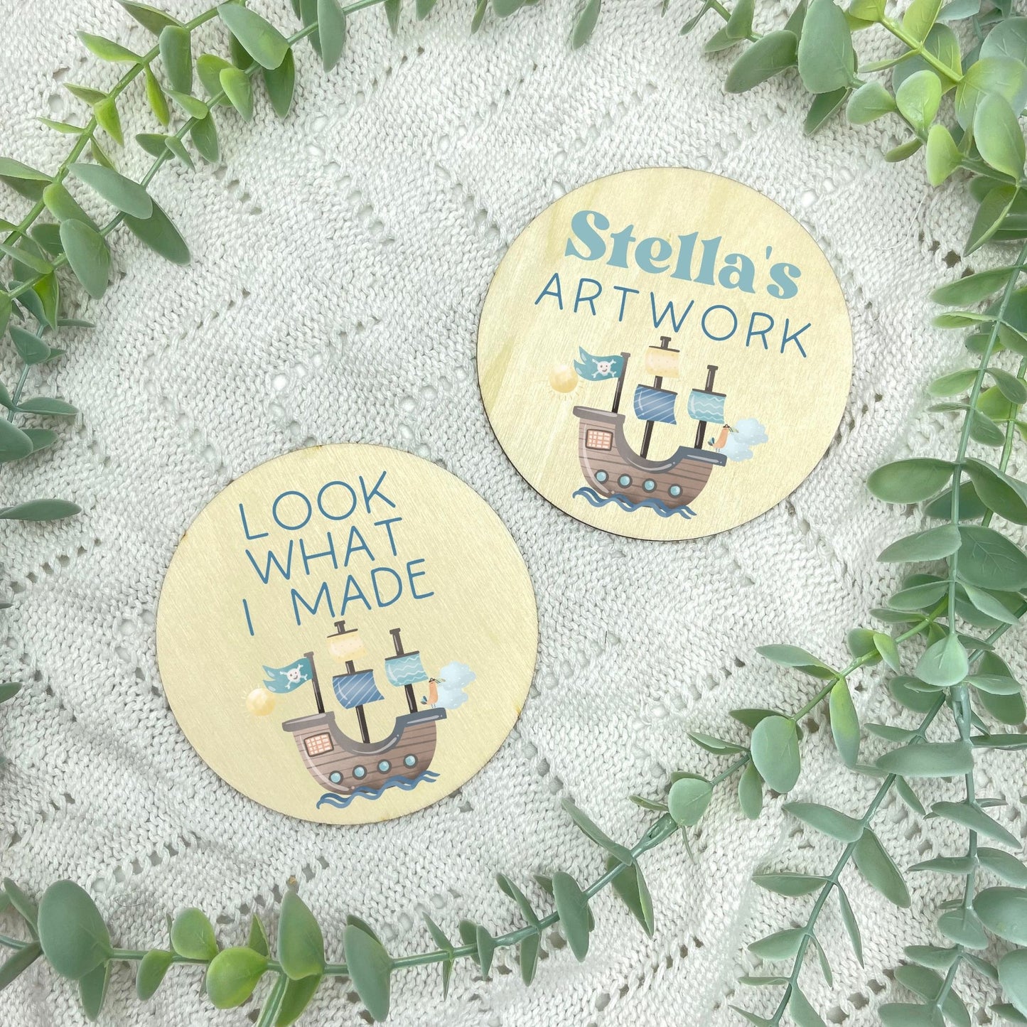 Kids artwork fridge magnet holder, Pirates themed, kids artwork display magnet, fridge magnet