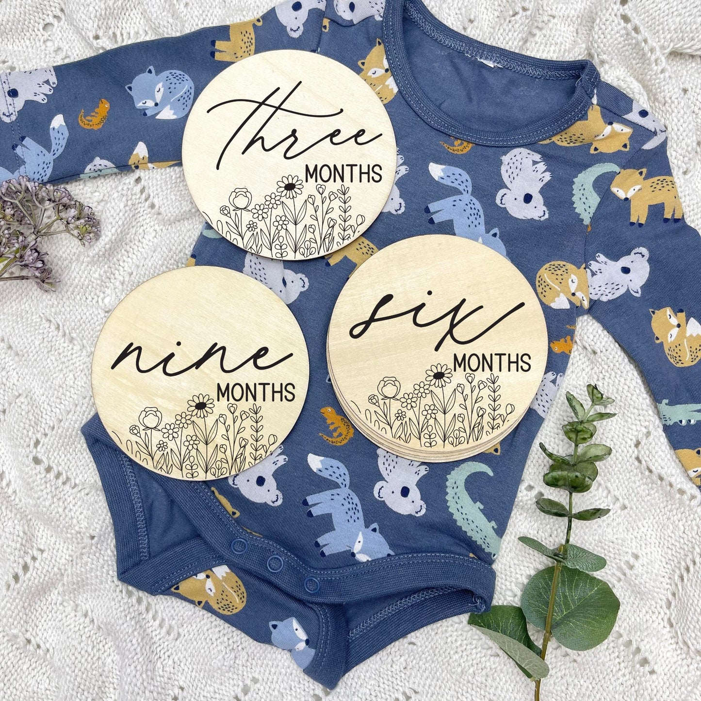 floral milestone cards, baby milestone discs, boho nursery, aesthetic nursery, beige nursery
