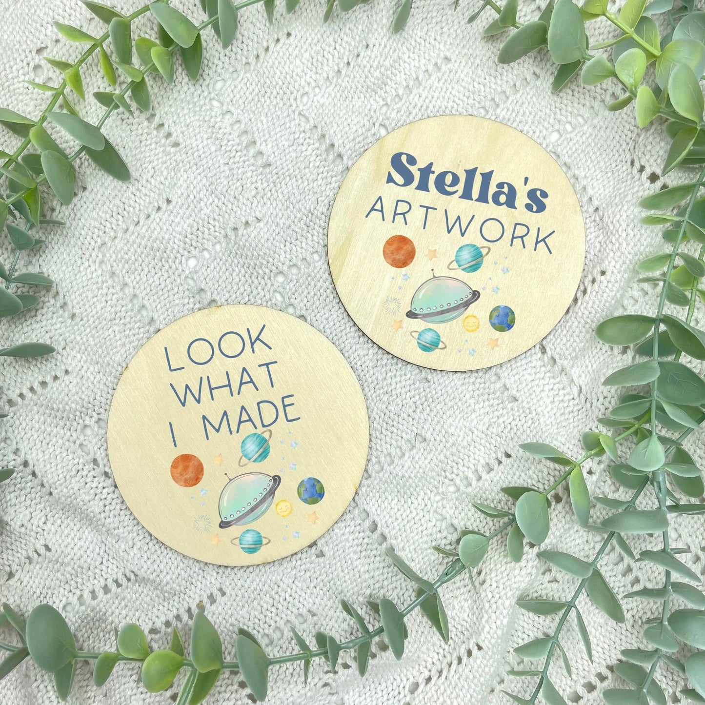 Kids artwork fridge magnet holder, Space themed, kids artwork display magnet, fridge magnet