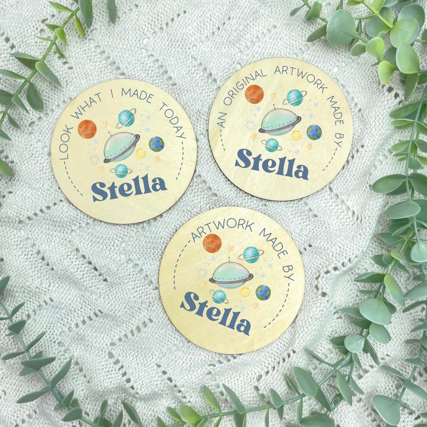 Kids artwork fridge magnet holder, Space themed, kids artwork display magnet, fridge magnet