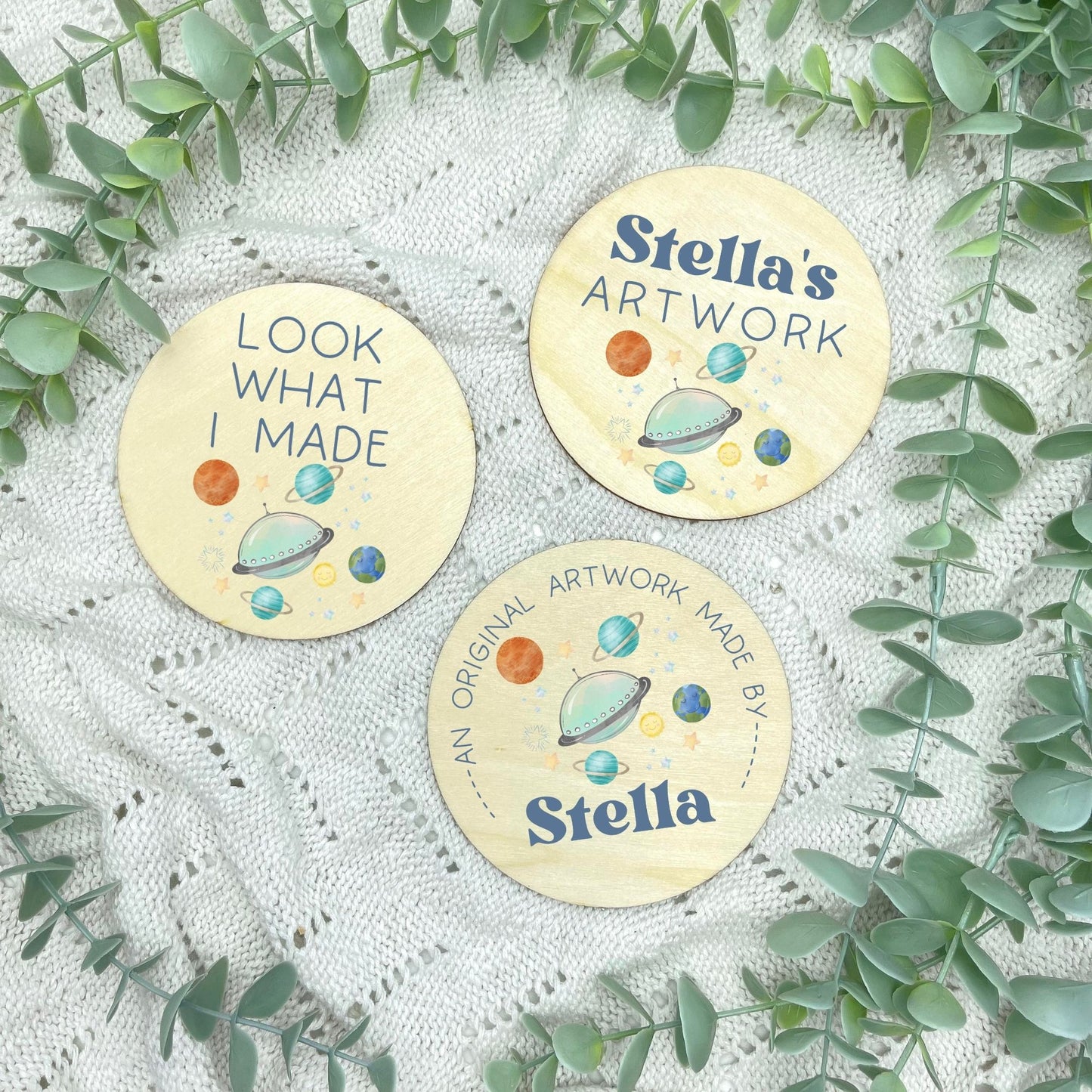 Kids artwork fridge magnet holder, Space themed, kids artwork display magnet, fridge magnet