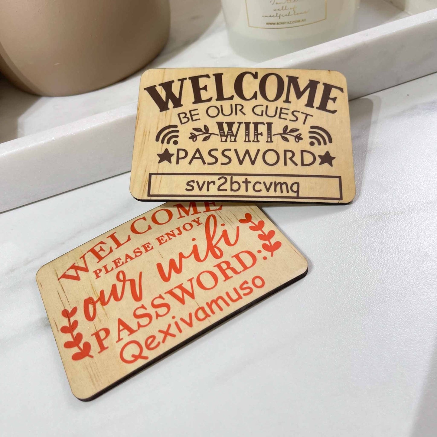 Printed Wifi fridge magnet card