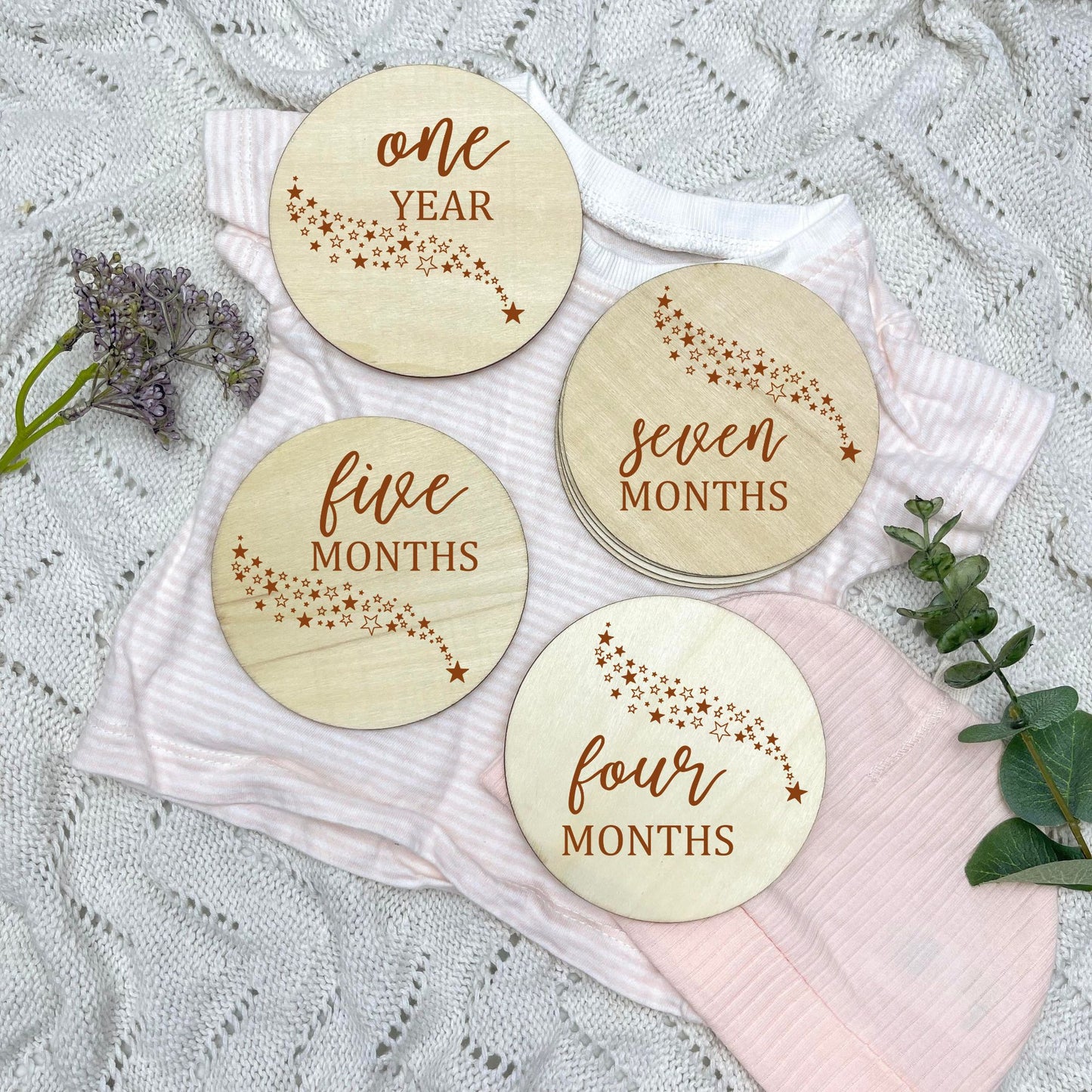 The stars milestone cards, baby milestone discs, boho nursery, aesthetic nursery, beige nursery