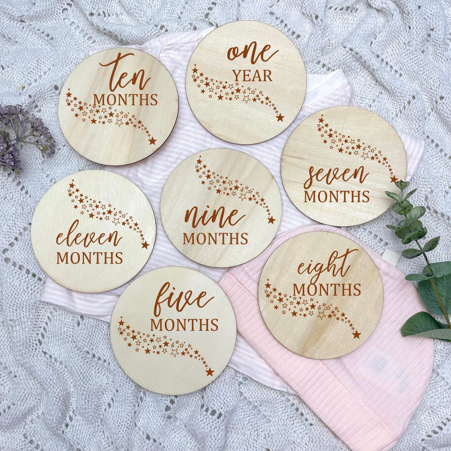 The stars milestone cards, baby milestone discs, boho nursery, aesthetic nursery, beige nursery