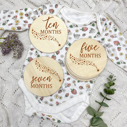 The stars milestone cards, baby milestone discs, boho nursery, aesthetic nursery, beige nursery