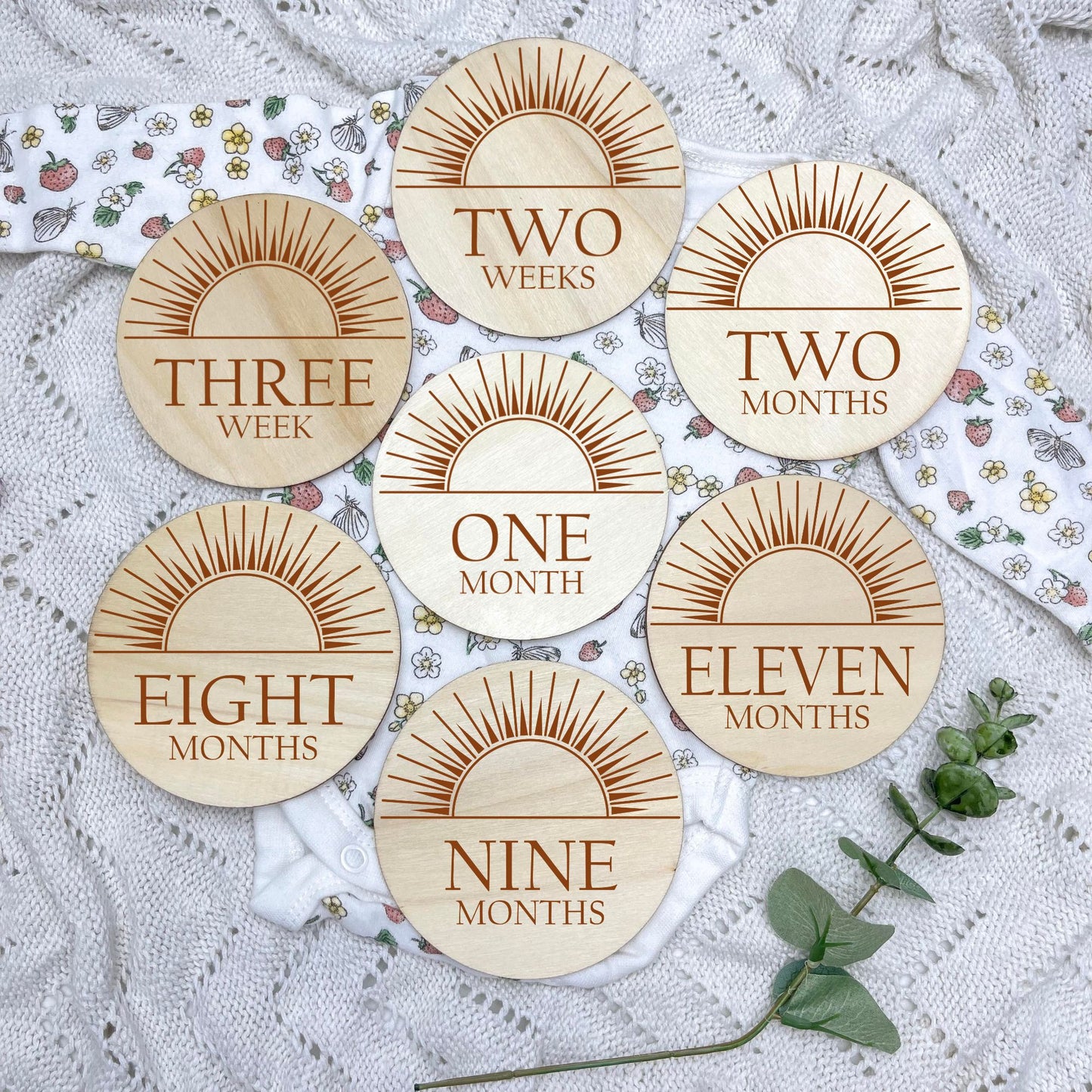 The sun milestone cards, baby milestone discs, boho nursery, aesthetic nursery, beige nursery