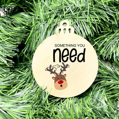 Something you want, wear, need, read bauble set, christmas gift tag set, present gift tag, something to read
