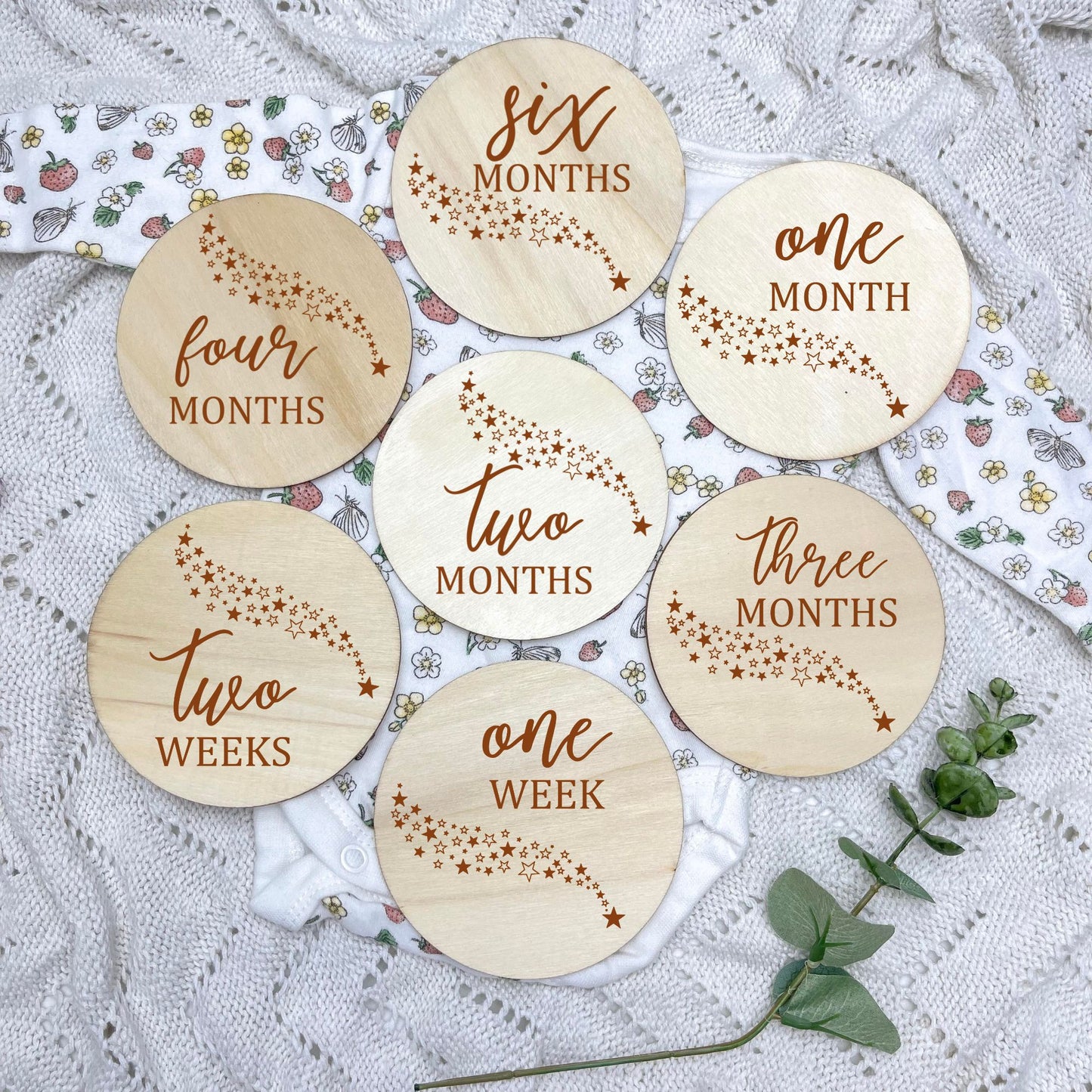 The stars milestone cards, baby milestone discs, boho nursery, aesthetic nursery, beige nursery