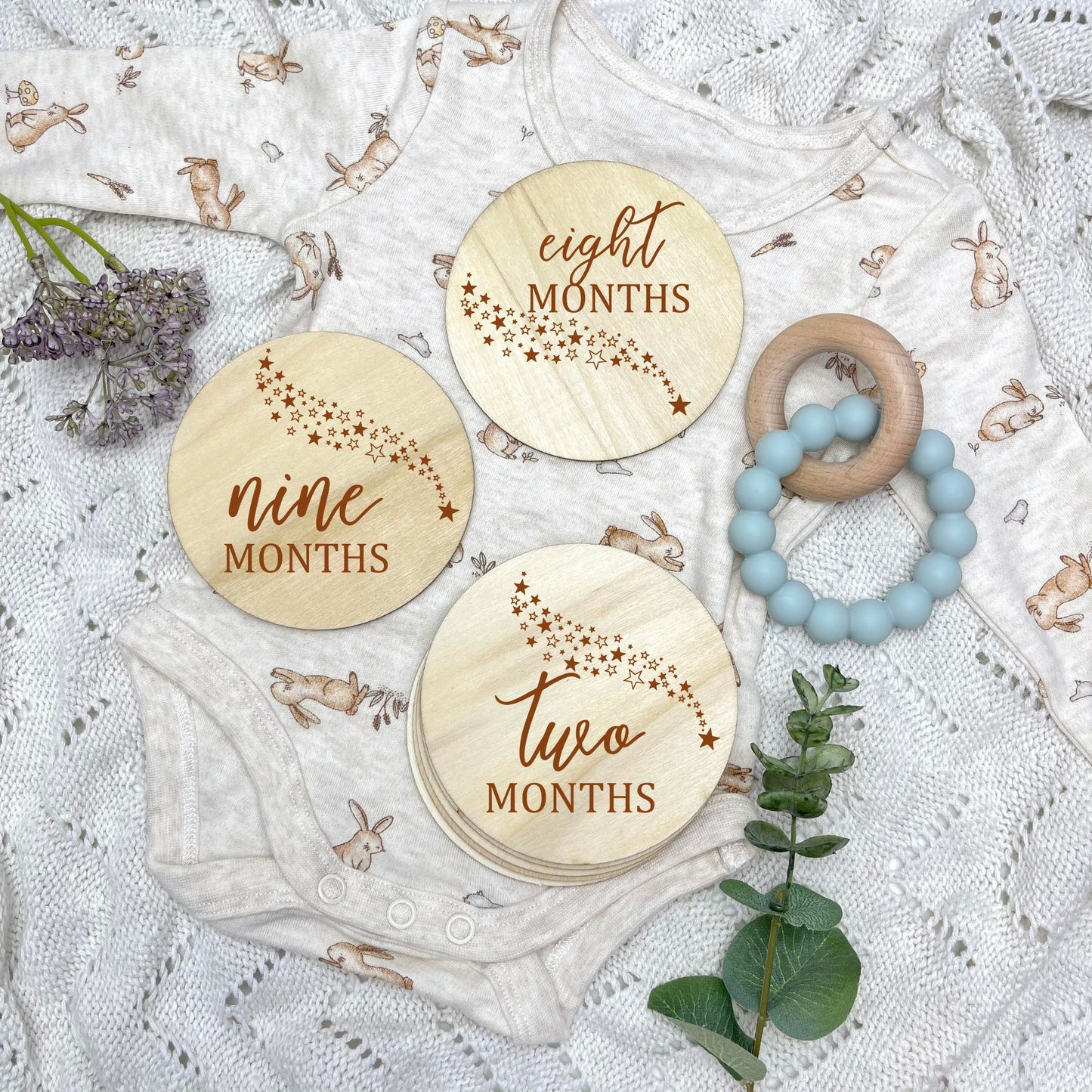 The stars milestone cards, baby milestone discs, boho nursery, aesthetic nursery, beige nursery