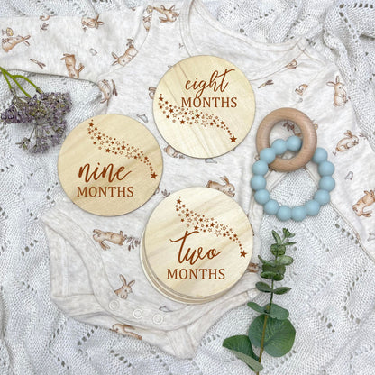 The stars milestone cards, baby milestone discs, boho nursery, aesthetic nursery, beige nursery