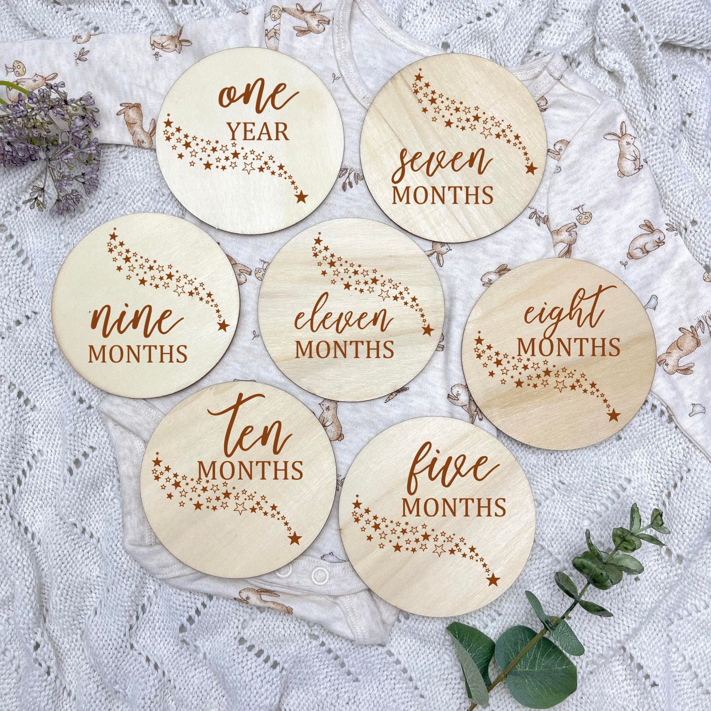 The stars milestone cards, baby milestone discs, boho nursery, aesthetic nursery, beige nursery