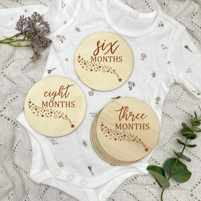 The stars milestone cards, baby milestone discs, boho nursery, aesthetic nursery, beige nursery