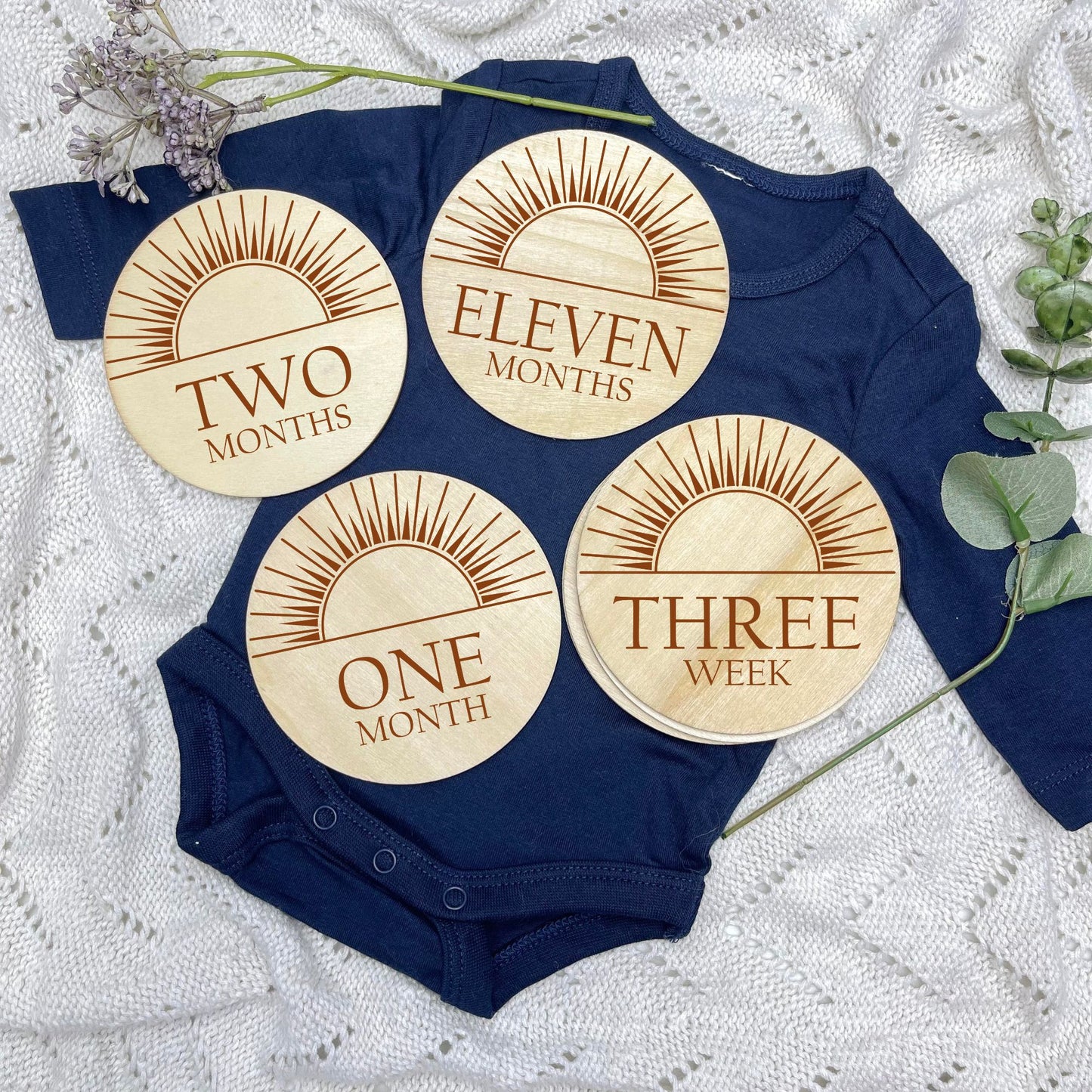 The sun milestone cards, baby milestone discs, boho nursery, aesthetic nursery, beige nursery