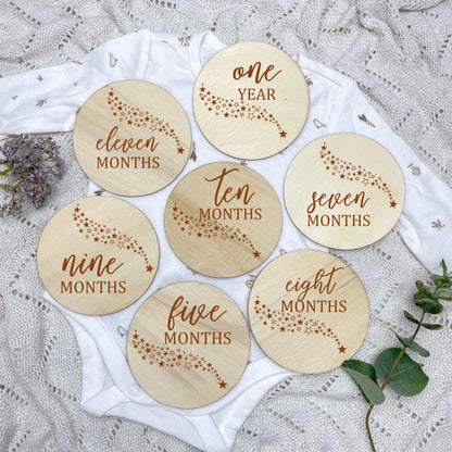 The stars milestone cards, baby milestone discs, boho nursery, aesthetic nursery, beige nursery