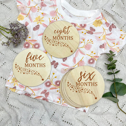 The stars milestone cards, baby milestone discs, boho nursery, aesthetic nursery, beige nursery
