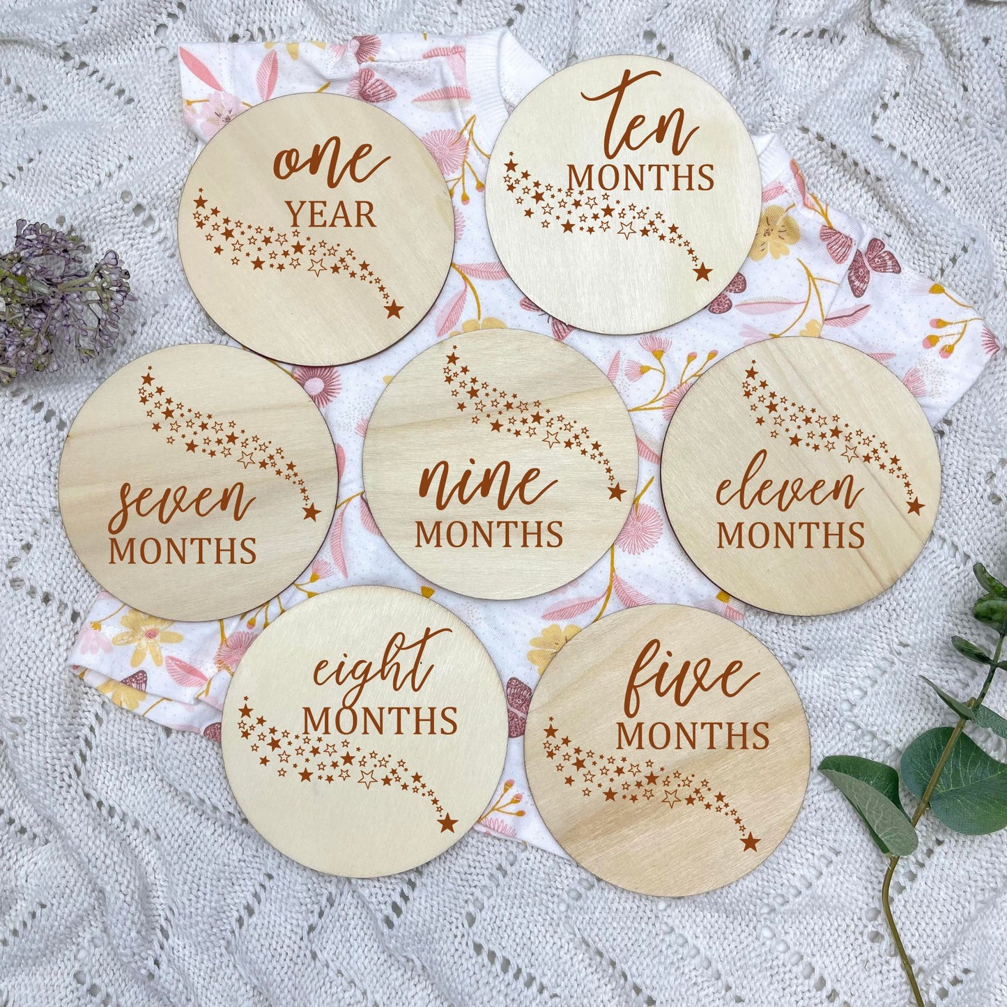 The stars milestone cards, baby milestone discs, boho nursery, aesthetic nursery, beige nursery