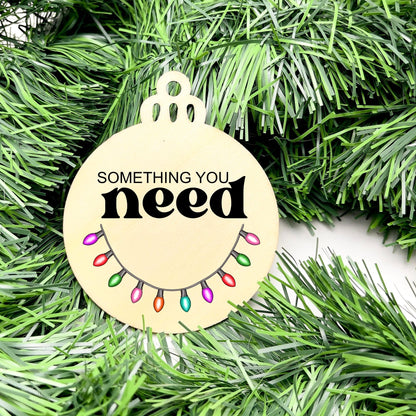 Something you want, wear, need, read bauble set, christmas gift tag set, present gift tag, something to read
