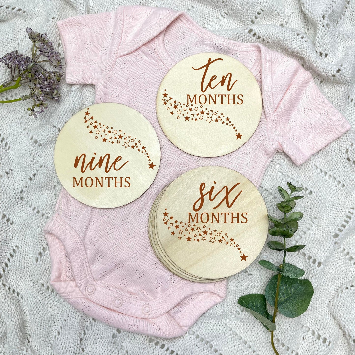 The stars milestone cards, baby milestone discs, boho nursery, aesthetic nursery, beige nursery