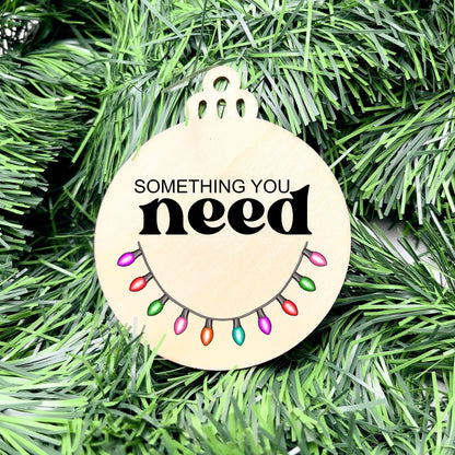 Something you want, wear, need, read bauble set, christmas gift tag set, present gift tag, something to read