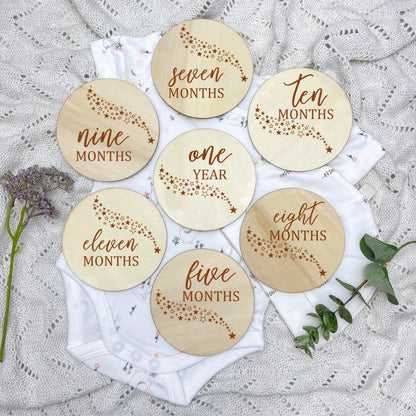The stars milestone cards, baby milestone discs, boho nursery, aesthetic nursery, beige nursery