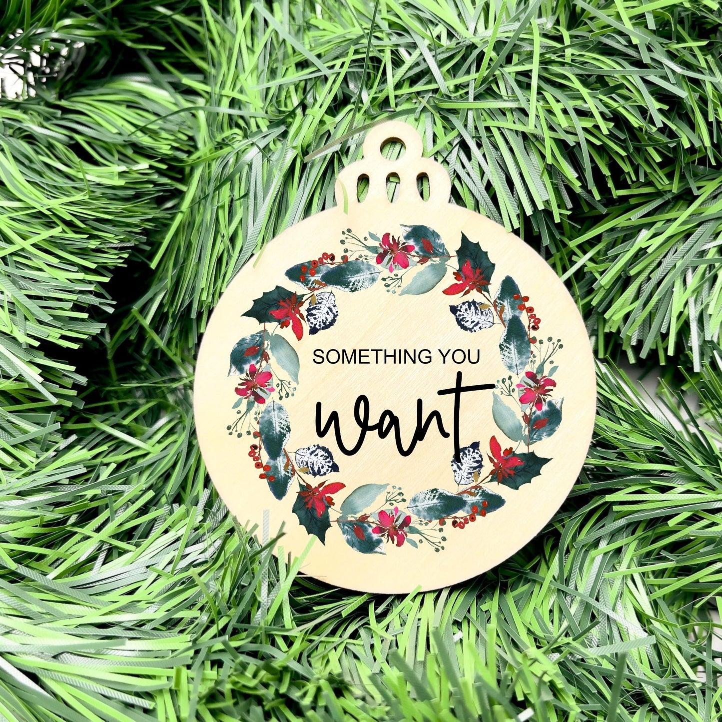 Something you want, wear, need, read bauble set, christmas gift tag set, present gift tag, something to read