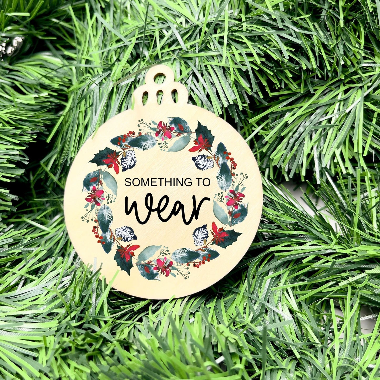 Something you want, wear, need, read bauble set, christmas gift tag set, present gift tag, something to read