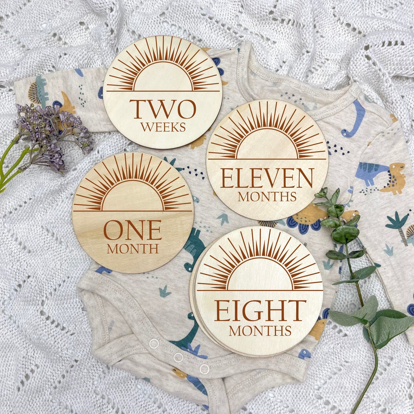 The sun milestone cards, baby milestone discs, boho nursery, aesthetic nursery, beige nursery