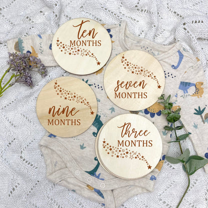 The stars milestone cards, baby milestone discs, boho nursery, aesthetic nursery, beige nursery