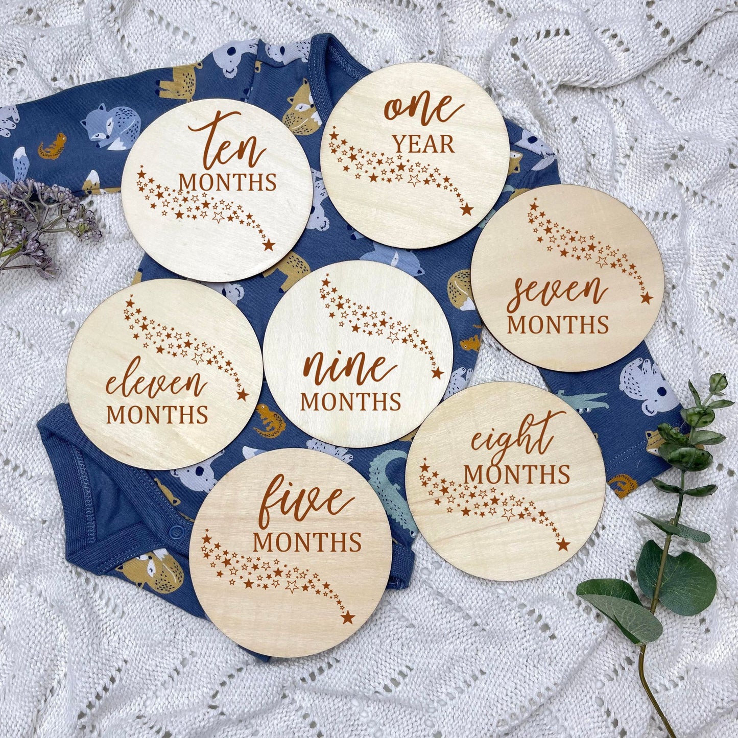 The stars milestone cards, baby milestone discs, boho nursery, aesthetic nursery, beige nursery