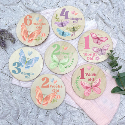 Butterflies newborn milestone discs, baby milestones, Butterflies, girl nursery, butterfly theme