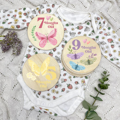 Butterflies newborn milestone discs, baby milestones, Butterflies, girl nursery, butterfly theme