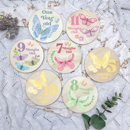 Butterflies newborn milestone discs, baby milestones, Butterflies, girl nursery, butterfly theme