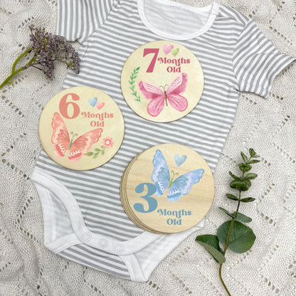 Butterflies newborn milestone discs, baby milestones, Butterflies, girl nursery, butterfly theme