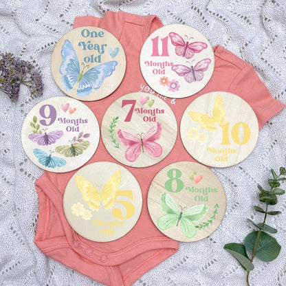 Butterflies newborn milestone discs, baby milestones, Butterflies, girl nursery, butterfly theme