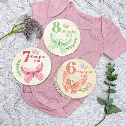 Butterflies newborn milestone discs, baby milestones, Butterflies, girl nursery, butterfly theme