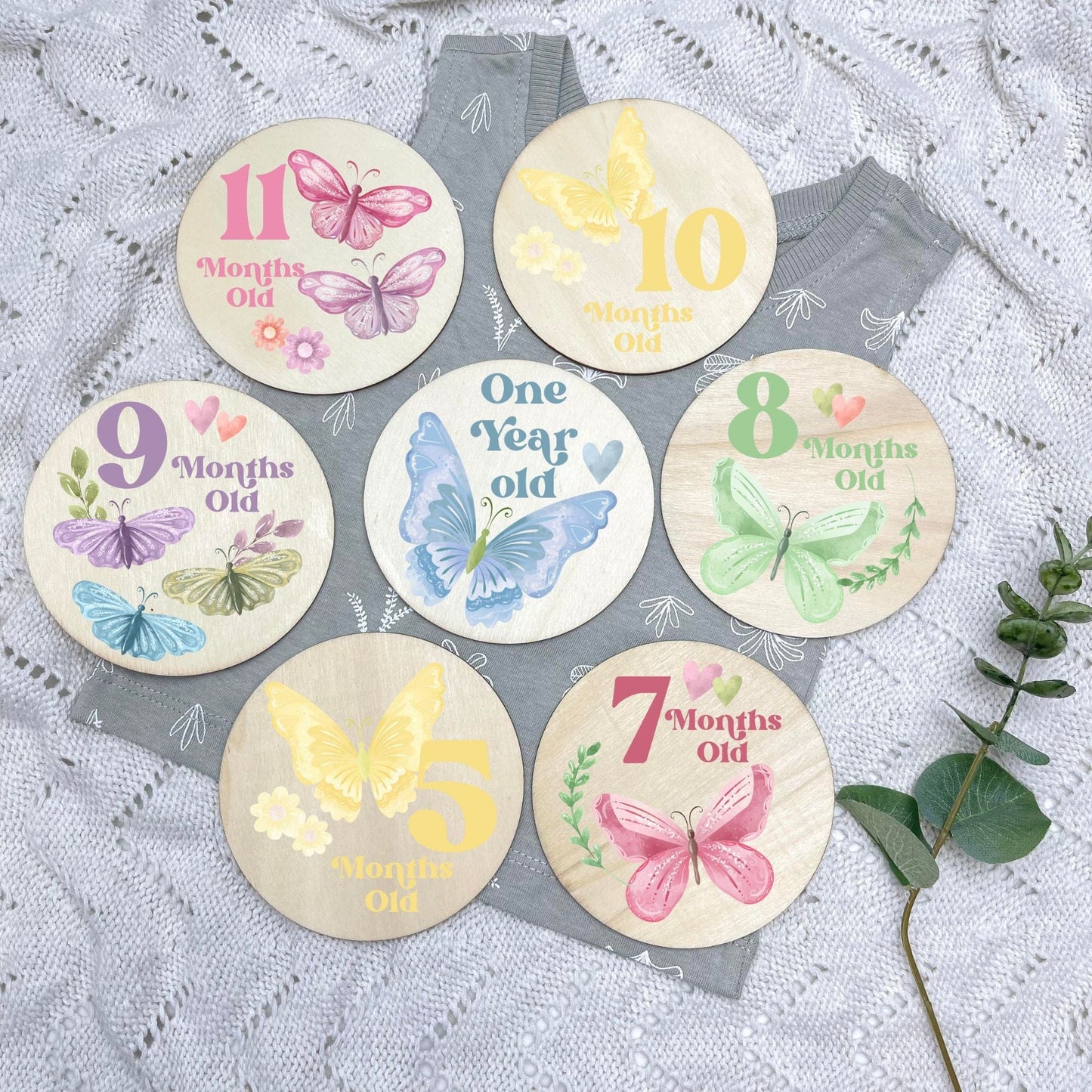 Butterflies newborn milestone discs, baby milestones, Butterflies, girl nursery, butterfly theme