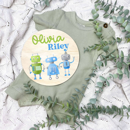 Baby name sign, child name sign, Robotics, robot nursery, boys robot room